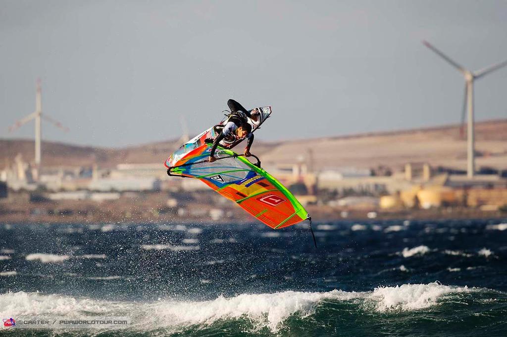 Mussolini tweaked - 2014 PWA Pozo World Cup / Gran Canaria Wind and Waves Festival ©  Carter/pwaworldtour.com http://www.pwaworldtour.com/